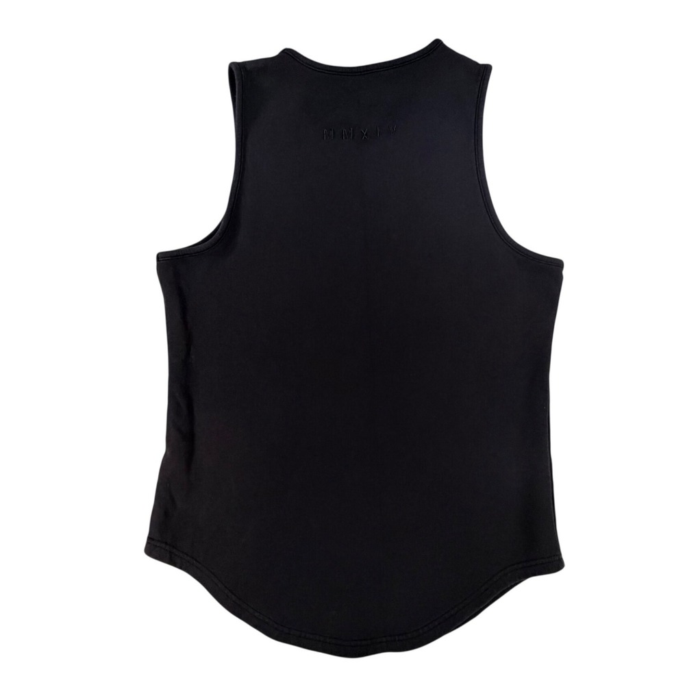 YoungLA 301 Flatboy Heavy Tank Top Mens Small Black Curved Hem Embroidered Logo - Picture 2 of 9